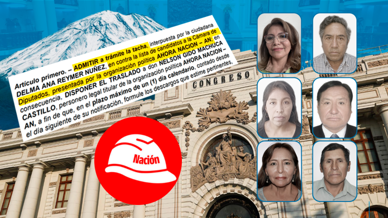 Arequipa Admiten tacha contra candidatos a diputados del partido Ahora Nación